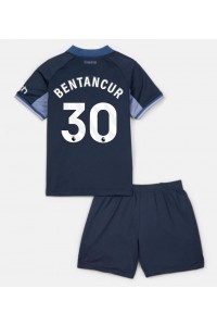 Tottenham Hotspur Rodrigo Bentancur #30 Jalkapallovaatteet Lasten Vieraspeliasu 2023-24 Lyhythihainen (+ Lyhyet housut)